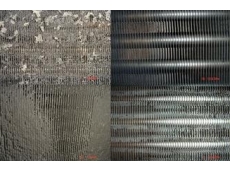 鋁翅片清洗前后對(duì)比